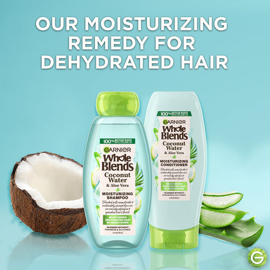 Garnier close-up of coconut water label highlighting natural hydration benefits