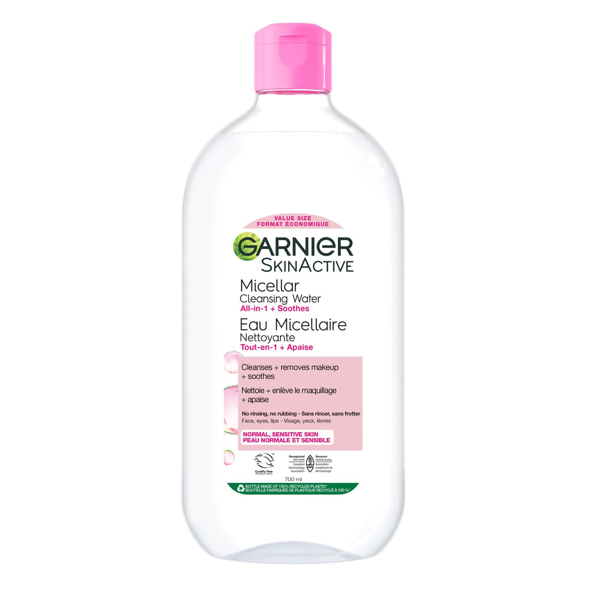 Garnier front bottle showing label and 23.7 oz size for long-lasting use
