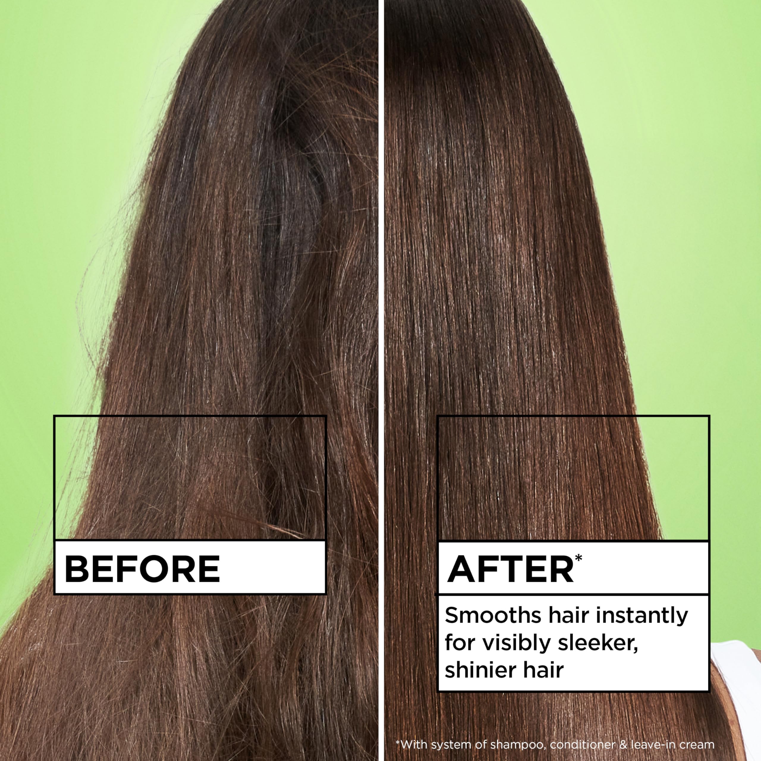 Garnier Fructis being applied to damp hair to reduce frizz and tangles