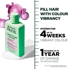 Garnier Fructis back label ingredient list and usage directions visible