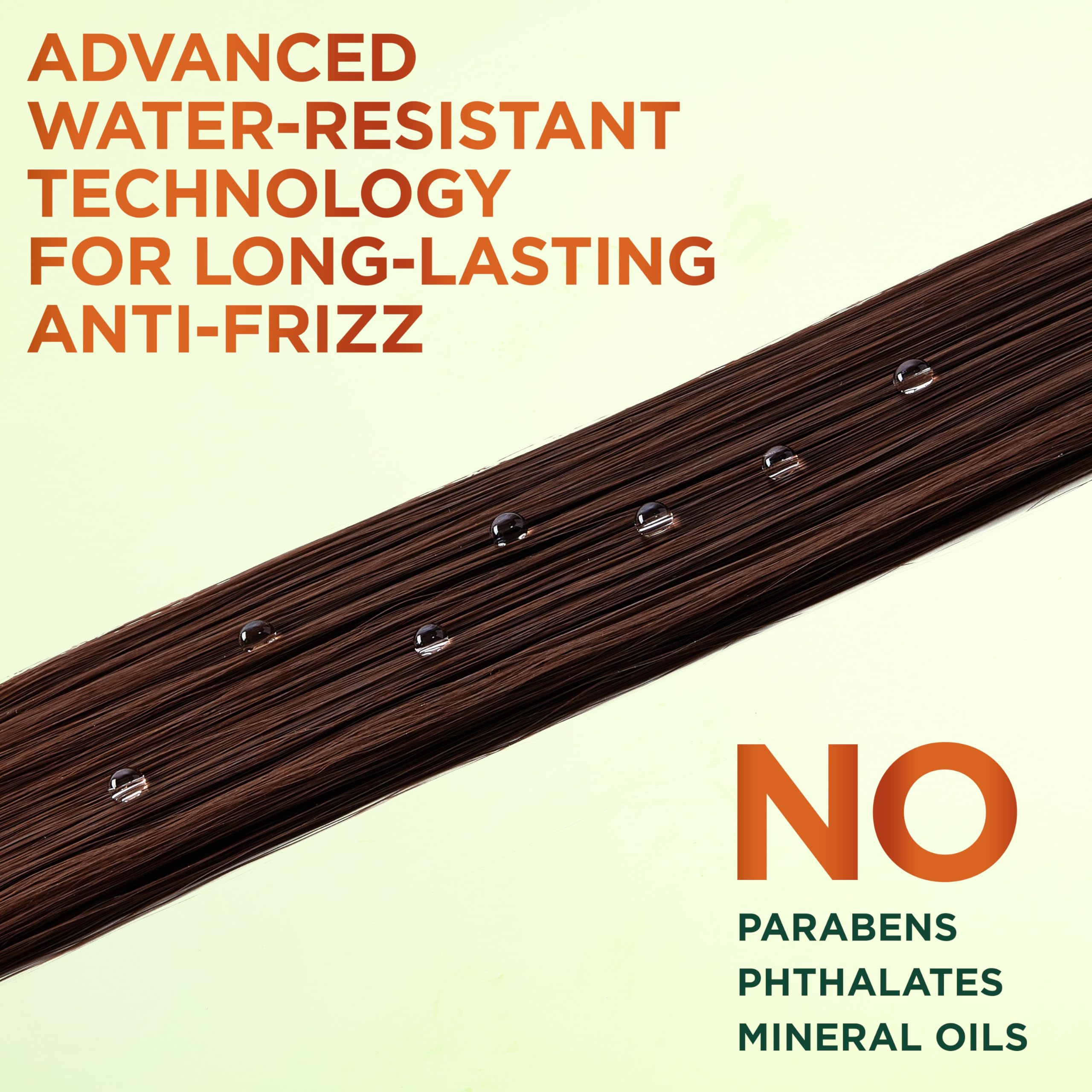 Garnier Fructis before and after hair comparison showing reduced frizz benefit