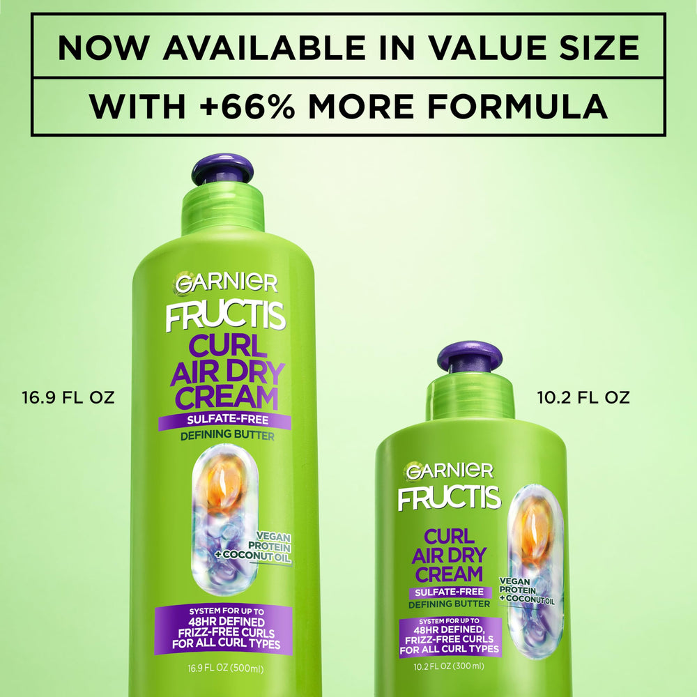 Garnier cream being dispensed to show lightweight consistency and no-rinse use benefit