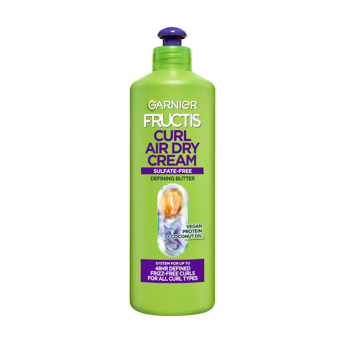 Garnier Fructis front packaging showing XL 16.9 oz and curl branding for convenience