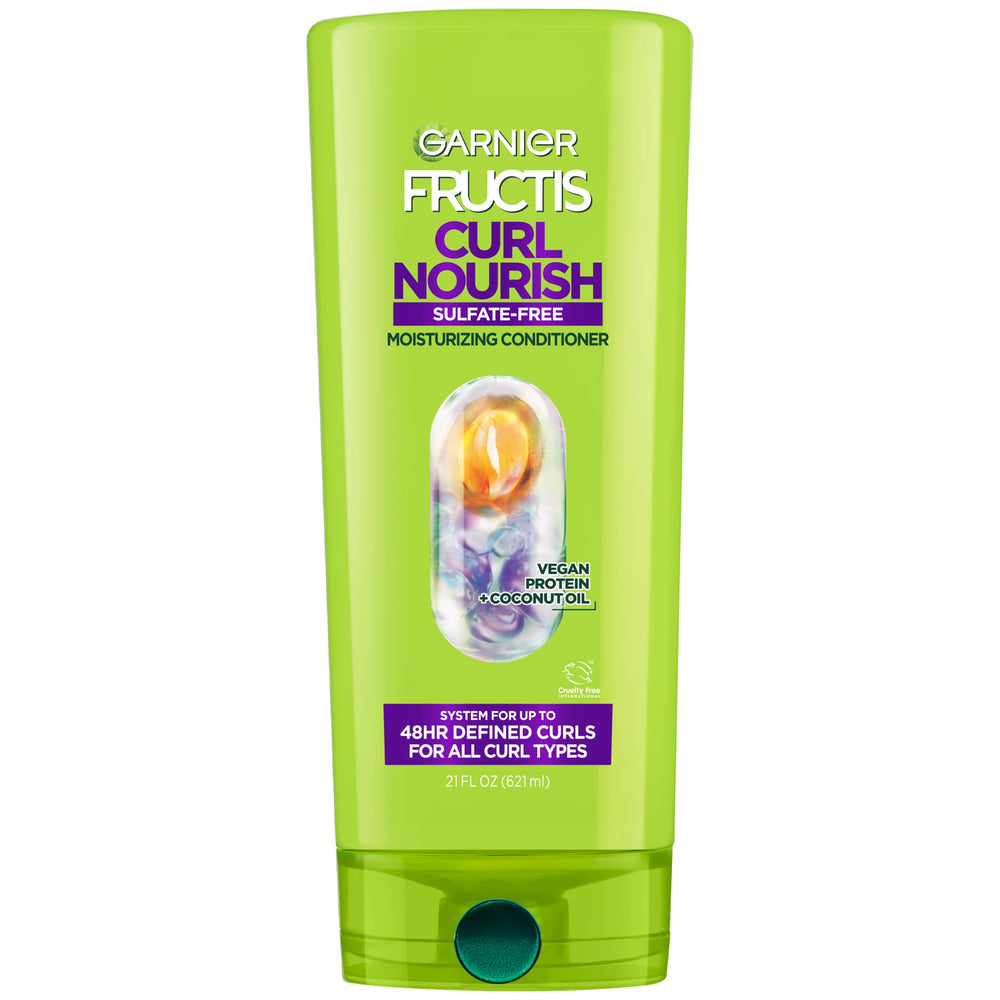 Garnier Fructis front packaging showing conditioner benefits and branding