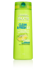 Garnier Fructis front packaging showing bottle and label, convenient daily use