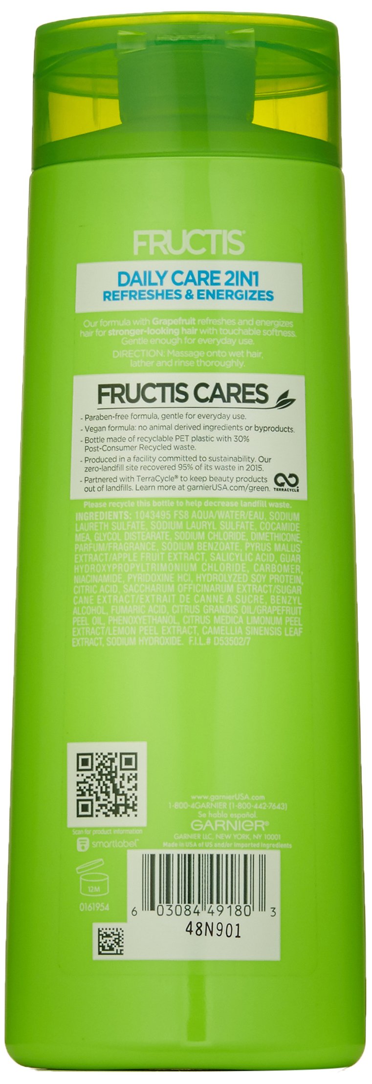 Garnier Fructis lather and texture on hand, lightweight conditioning benefit