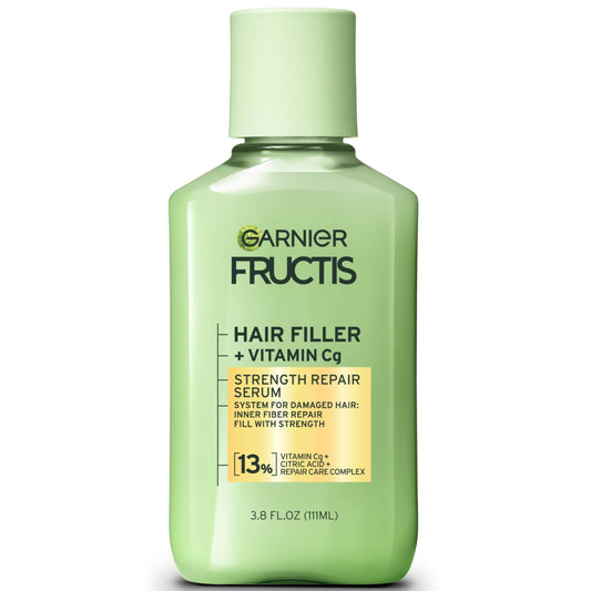 Garnier Fructis front packaging showing serum bottle and benefits
