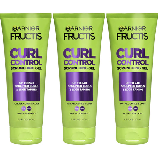 Garnier Fructis front packaging showing product benefits and 3-count offer