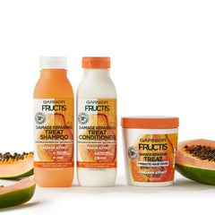 Applying Garnier Fructis as a hair mask to mid-lengths and ends benefit
