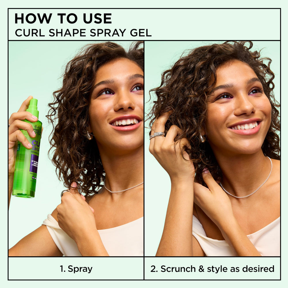 garnier bottle in hand for scale illustrates 8.5 fl oz size and portability
