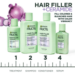 Garnier Fructis shampoo lather in hand demonstrating gentle cleanse