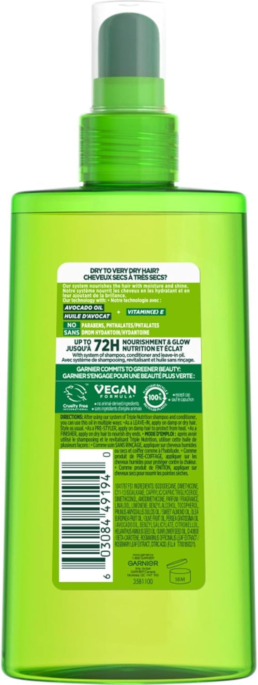 Garnier Fructis oil texture pouring showing lightweight absorption benefit