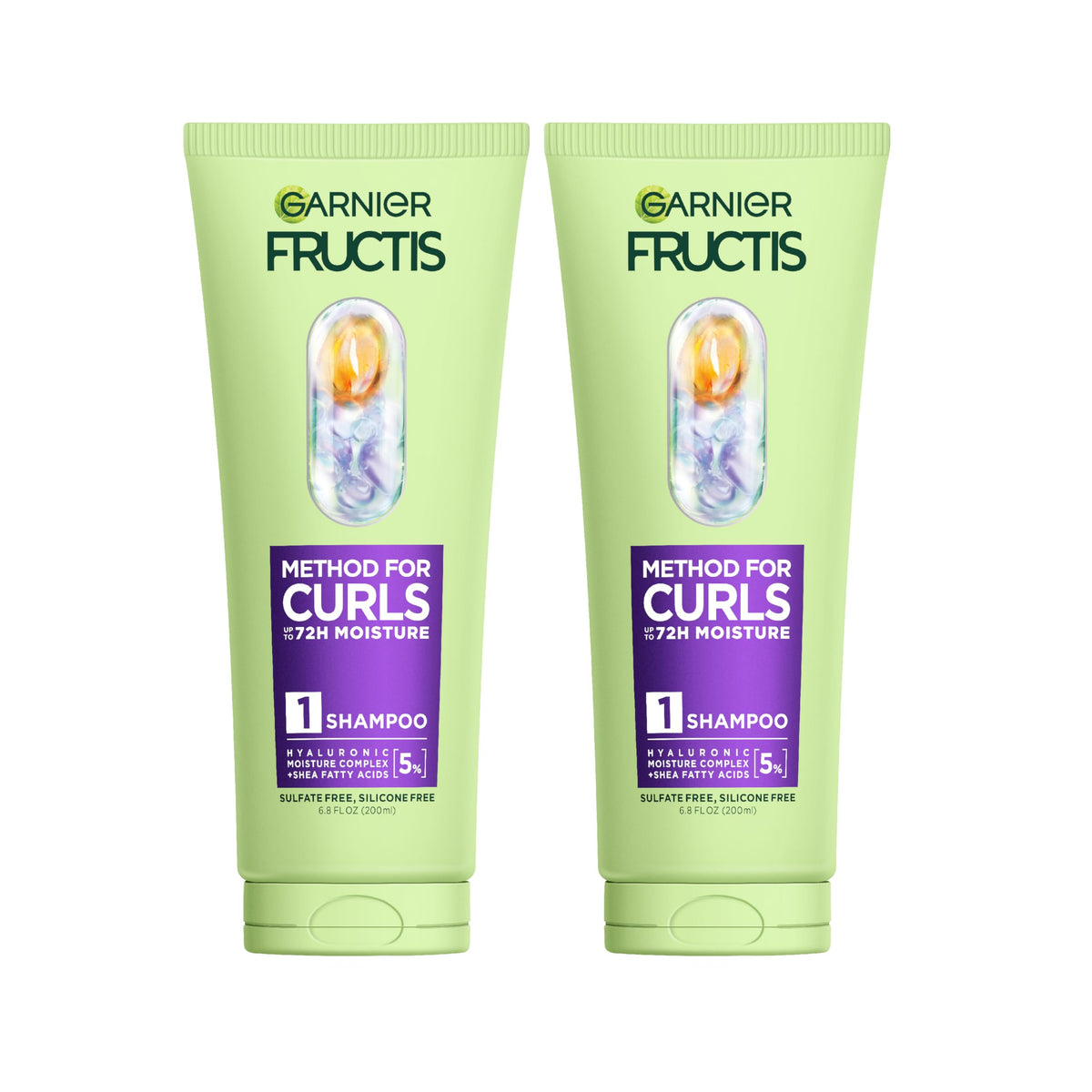 Garnier Fructis front bottle showing label and hydration benefits