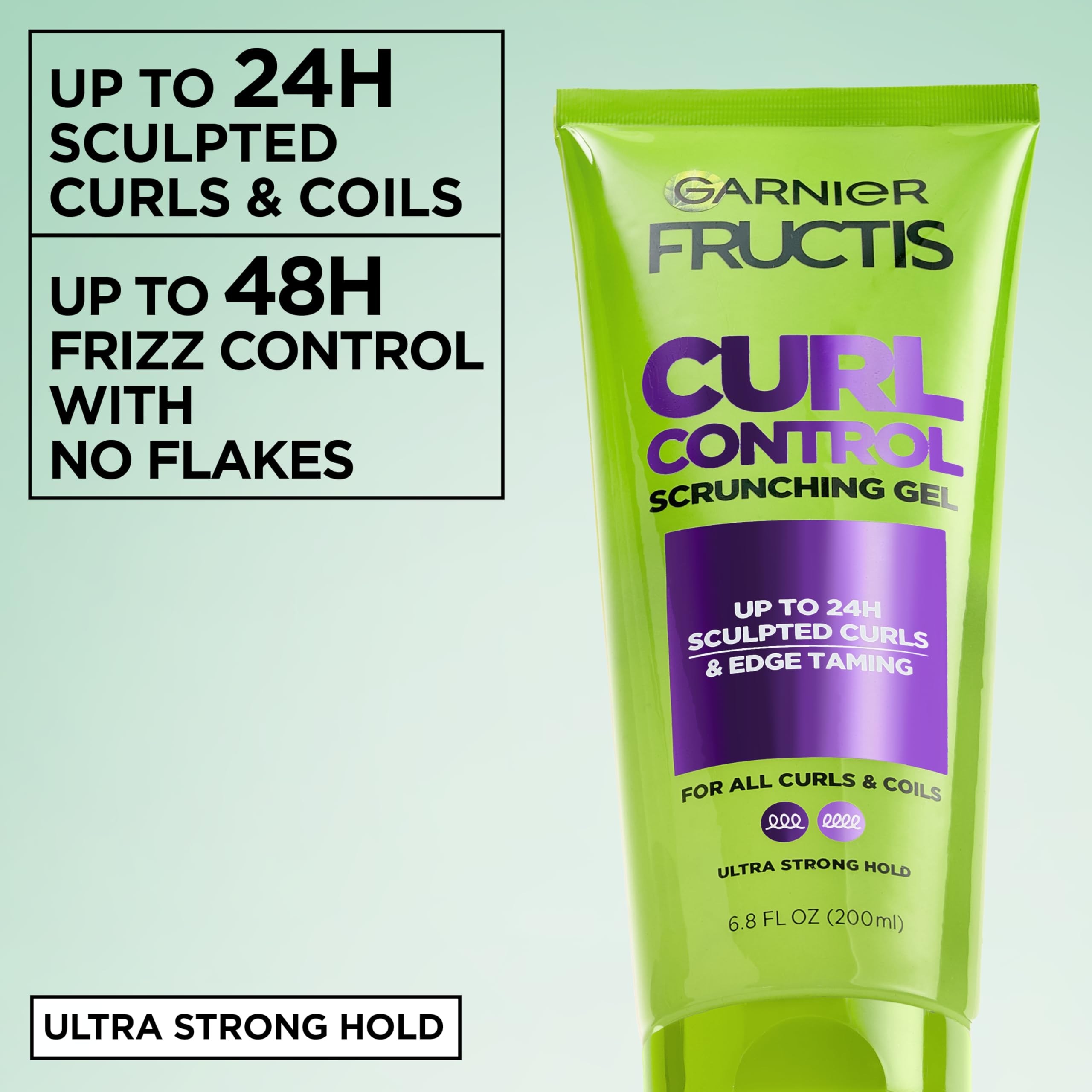 Garnier Fructis gel texture in open cap highlighting lightweight hydration