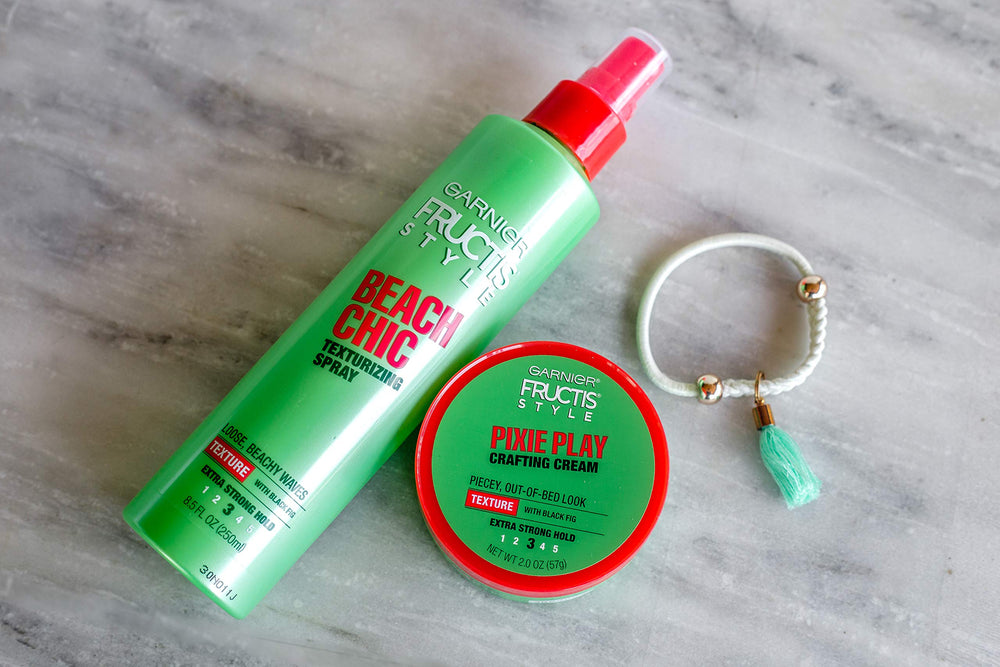 Garnier Fructis Pixie Play applied to short hair creating piecey texture