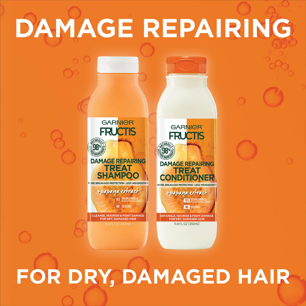 Garnier Fructis creamy conditioner texture dispensed for easy application