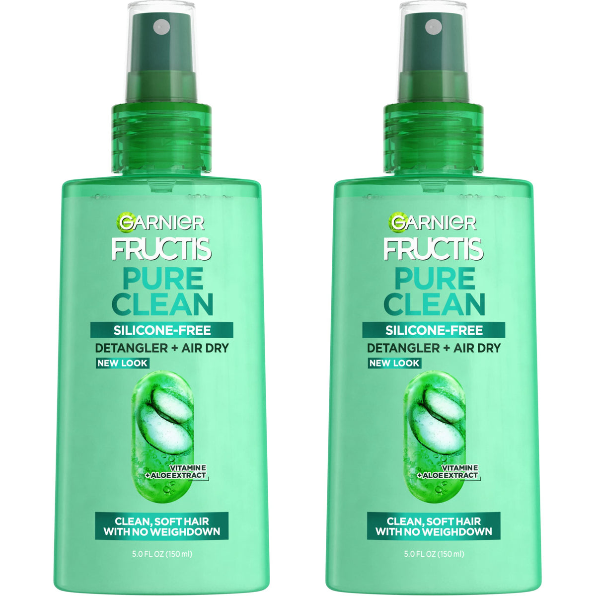 Garnier Fructis front bottle view showing label and recyclable packaging benefit