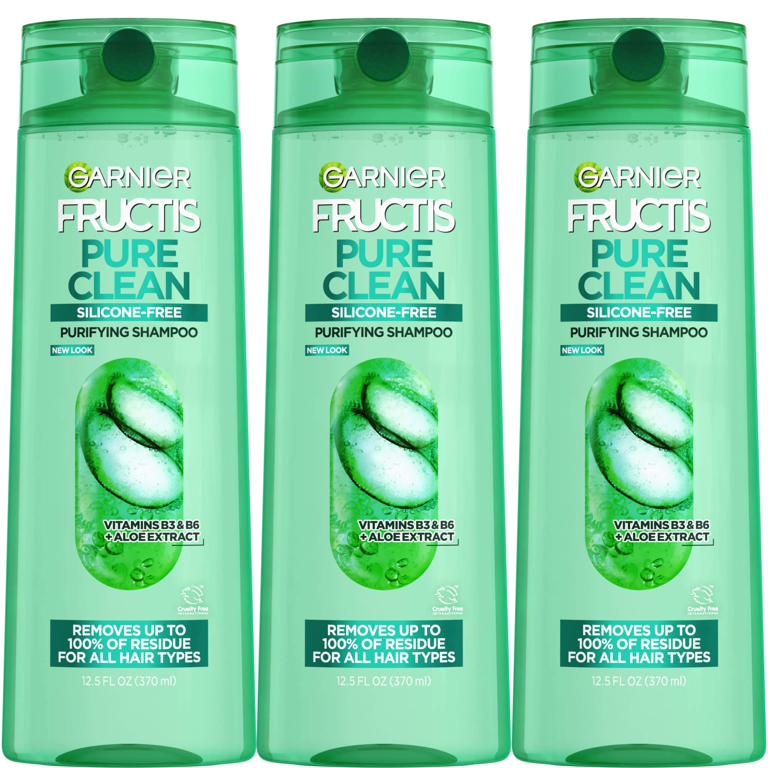 Garnier Fructis front packaging showing 3-count and benefits visibly