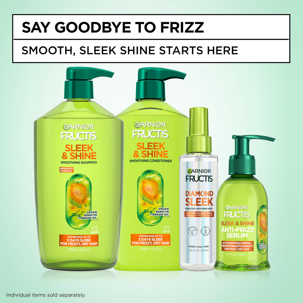 Garnier Fructis application on damp hair for smoother styling
