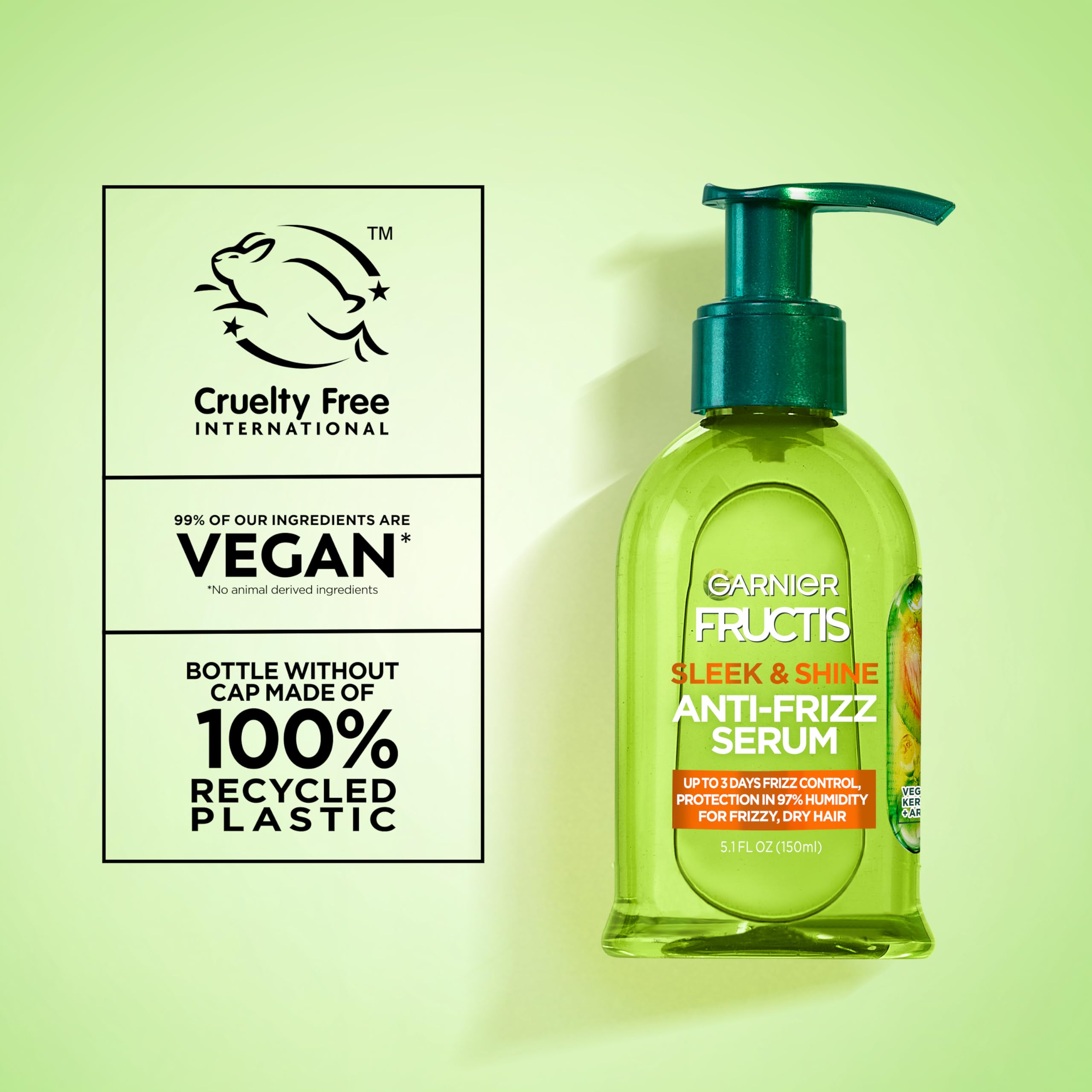 Garnier Fructis recycled bottle label closeup showing eco packaging