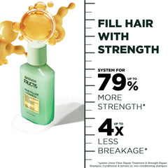 Garnier Fructis serum texture close-up showing lightweight finish