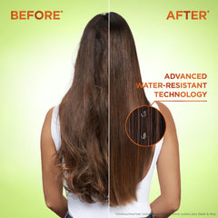 Garnier Fructis serum texture close-up glossy finish to show lightweight sheen