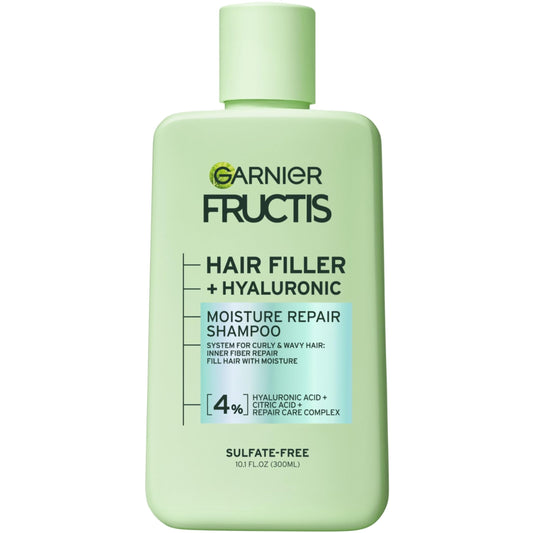 Garnier Fructis front bottle view showing clean branding and moisturizing benefit
