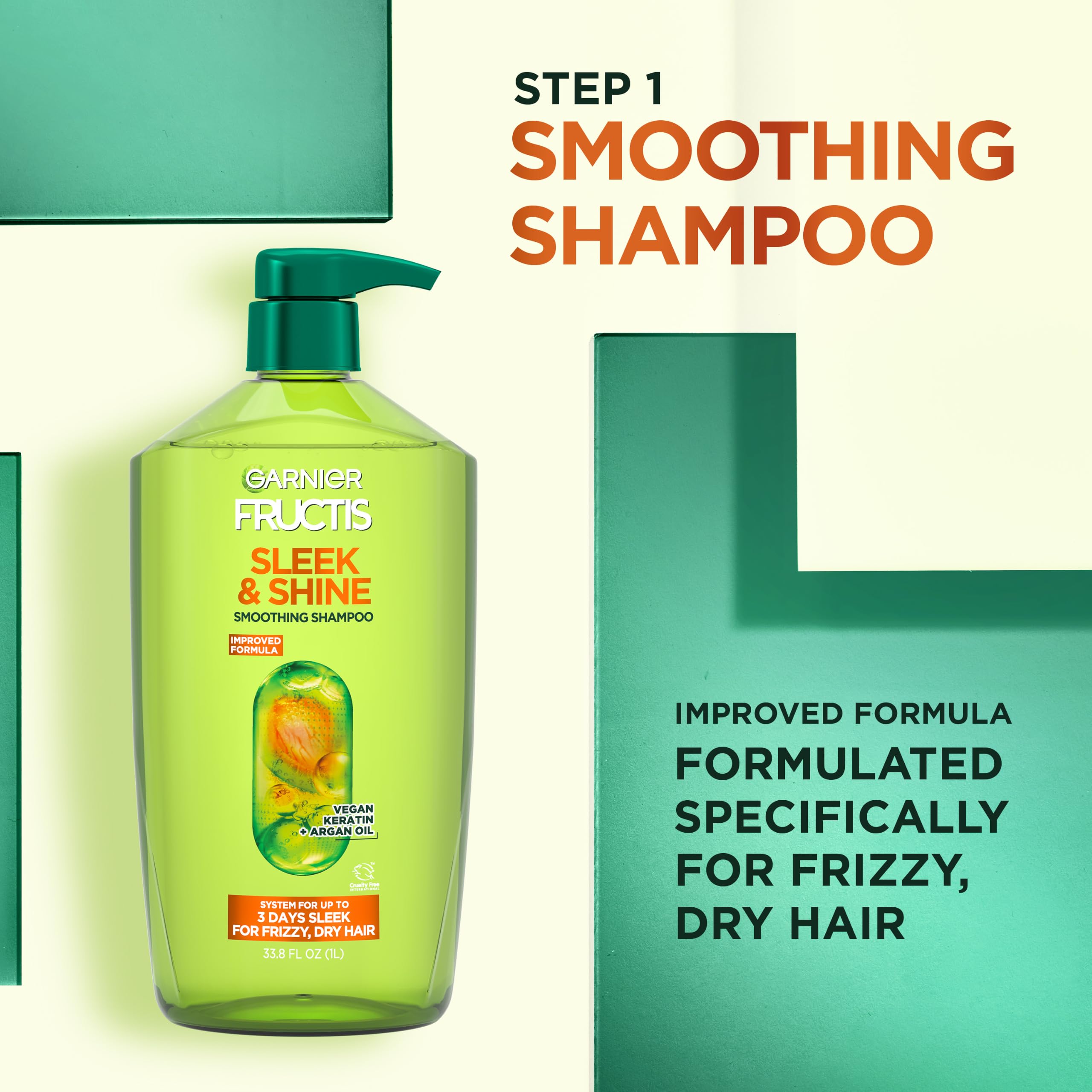 Garnier shampoo cream texture on hand showing smoothing, non-greasy feel