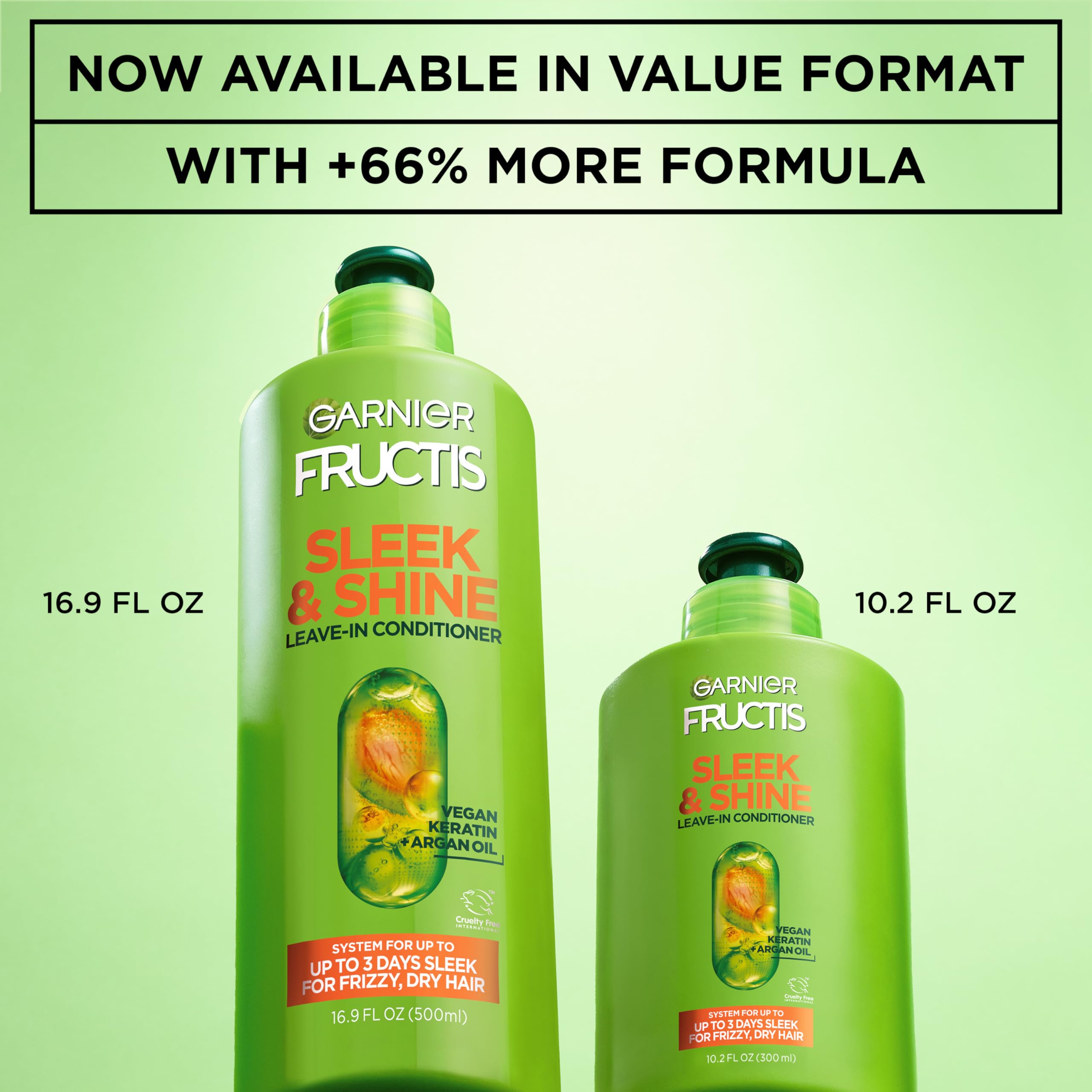 Garnier Fructis recycled plastic bottle visual emphasizing brand sustainability effort