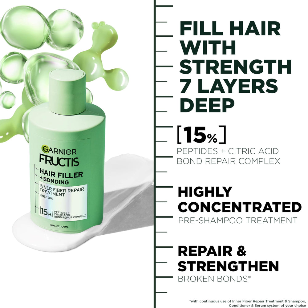 Garnier Fructis creamy texture swatch highlighting rich peptide formula