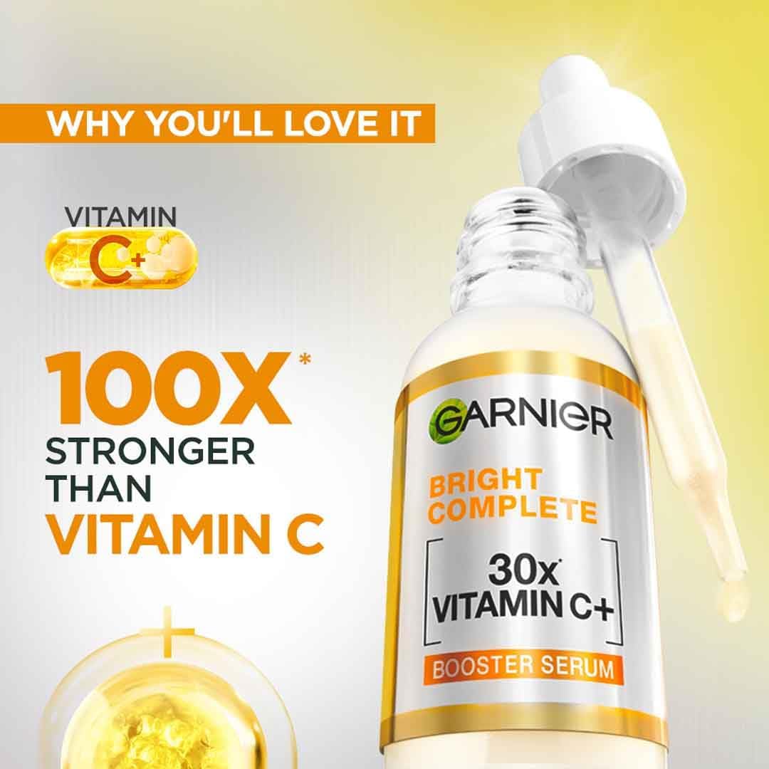 Garnier texture drop of serum on fingertip showing lightweight non-greasy consistency