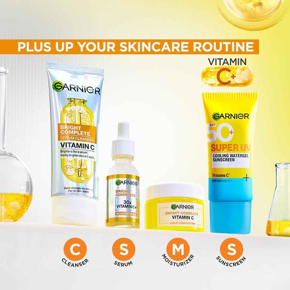 Garnier serum tucked into travel kit pouch illustrating portability for trips