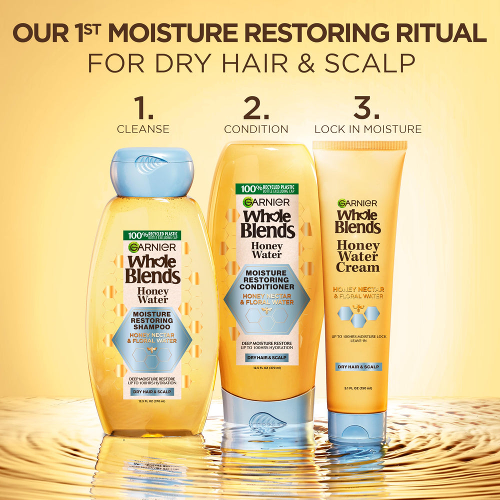 Garnier shampoo and conditioner pair illustrating complete moisture system