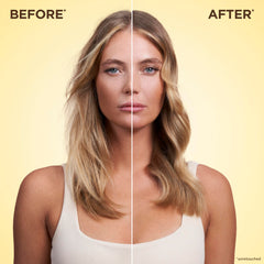 Garnier model with smooth hair showing visible soft shine