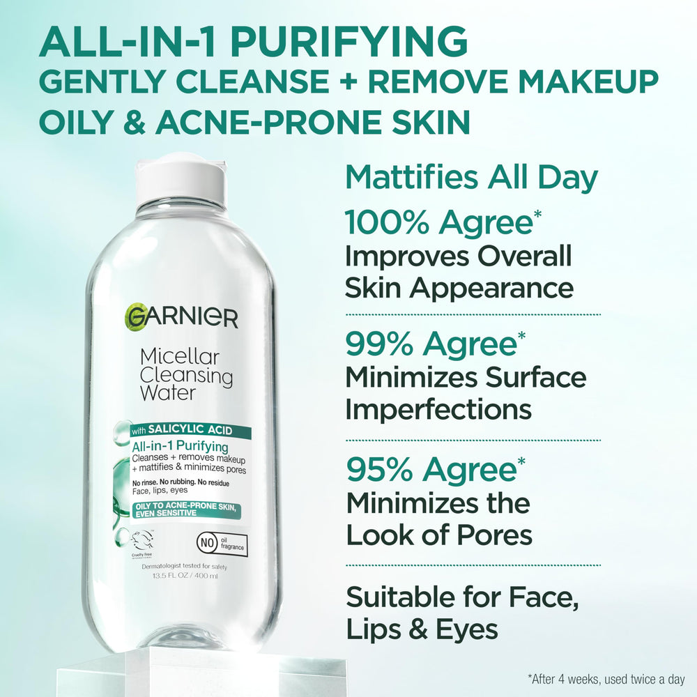 Garnier label closeup displaying ingredients and certifications for transparent skincare benefits