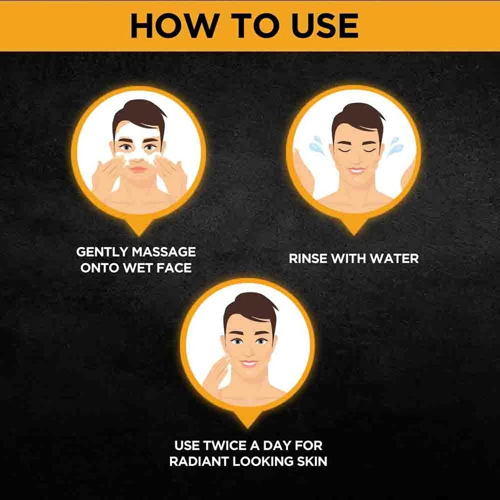 Garnier men TurboBright after use showing brighter, refreshed skin appearance