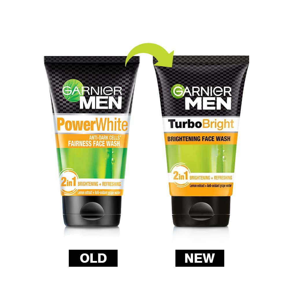Garnier men TurboBright creamy foam texture demonstrating gentle cleansing action