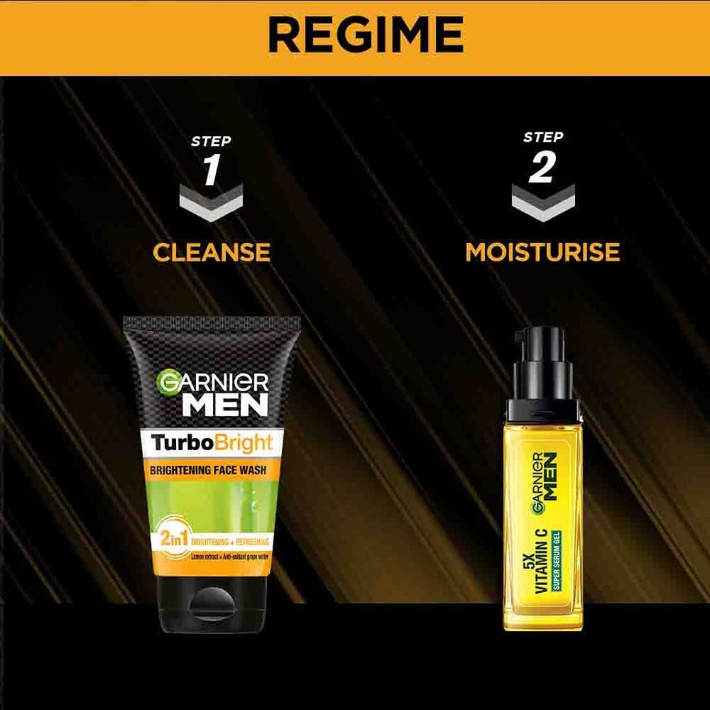 Garnier men TurboBright tube cap detail showing secure flip-top dispensing