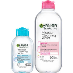 Garnier micellar all skin front packaging showing product and size benefit