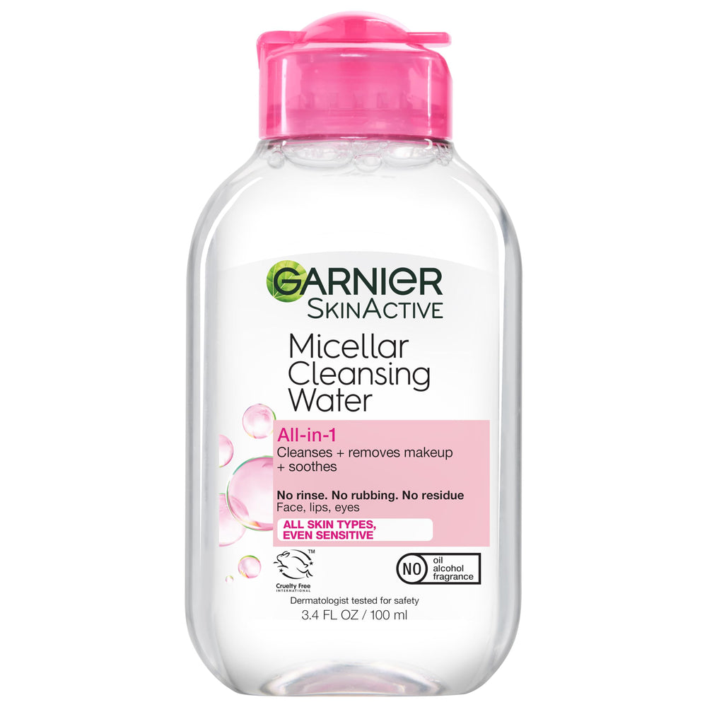 Garnier micellar in use removing eye makeup with ease