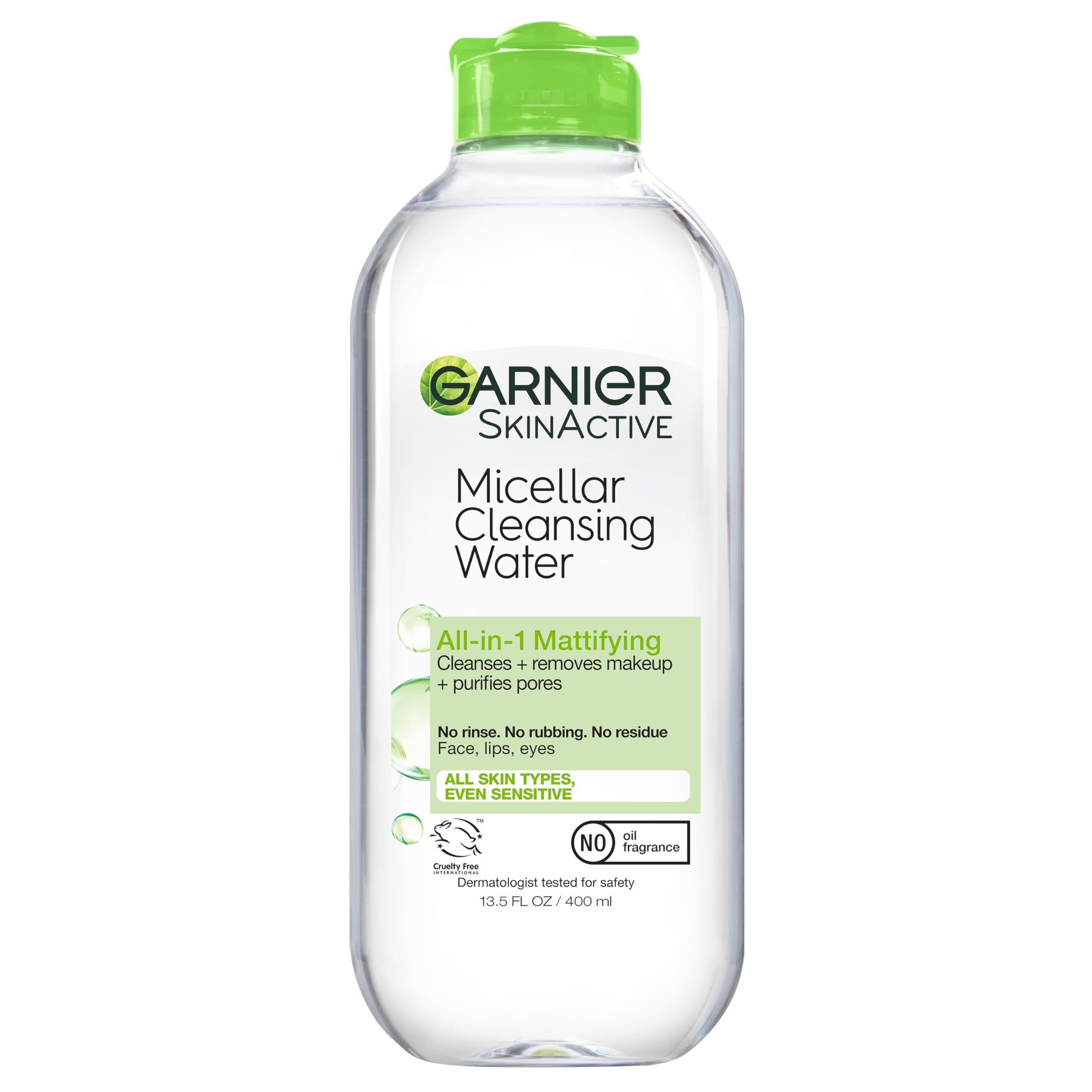 Garnier bottle front view showing size and mattifying benefit