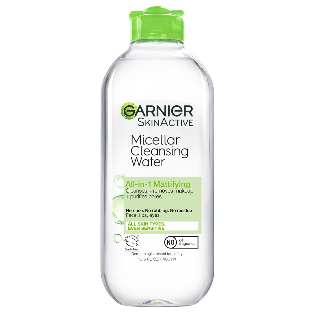 Garnier bottle front view showing size and mattifying benefit