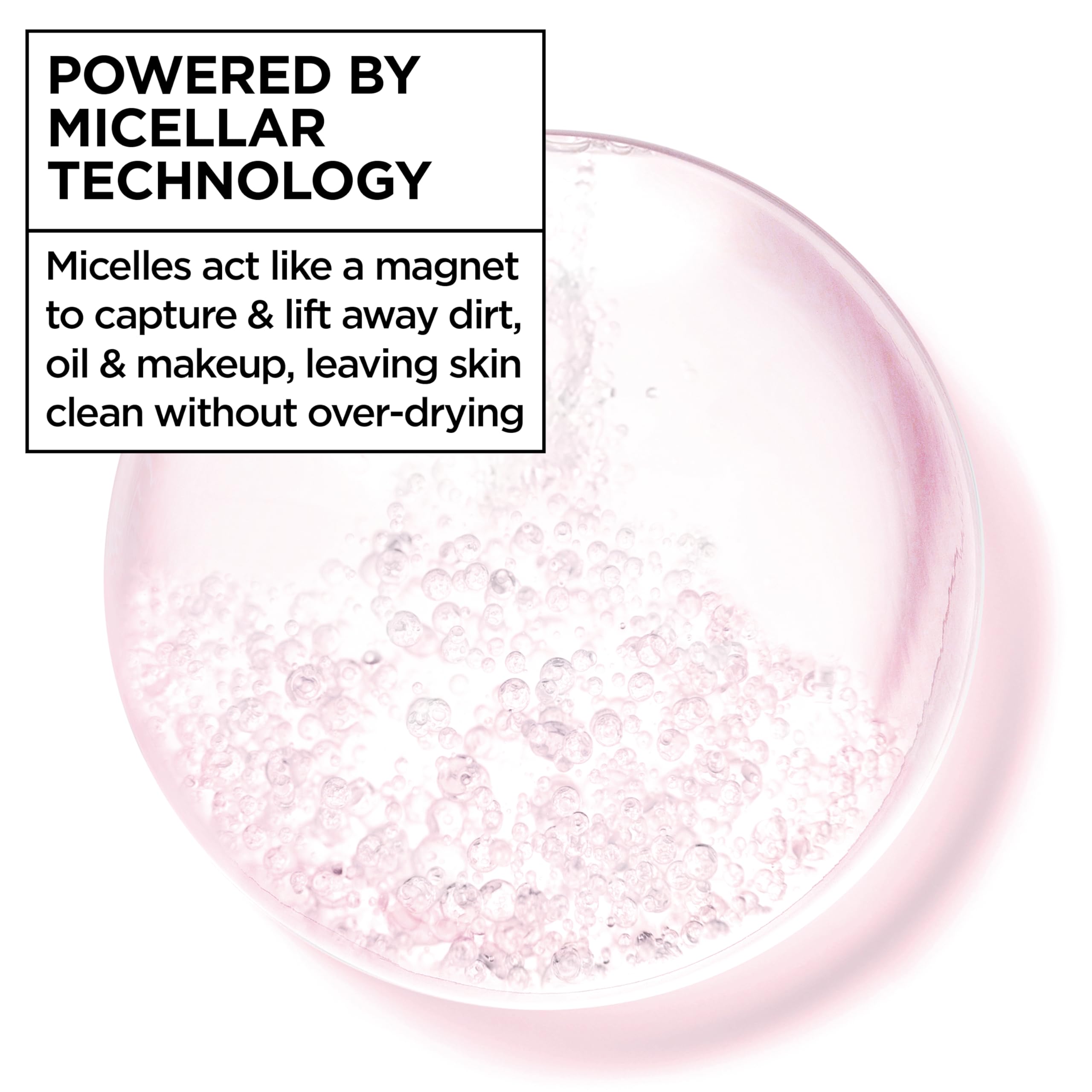 Garnier soaked cotton pad closeup showing makeup lift and quick cleansing benefit