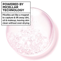 Garnier soaked cotton pad closeup showing makeup lift and quick cleansing benefit