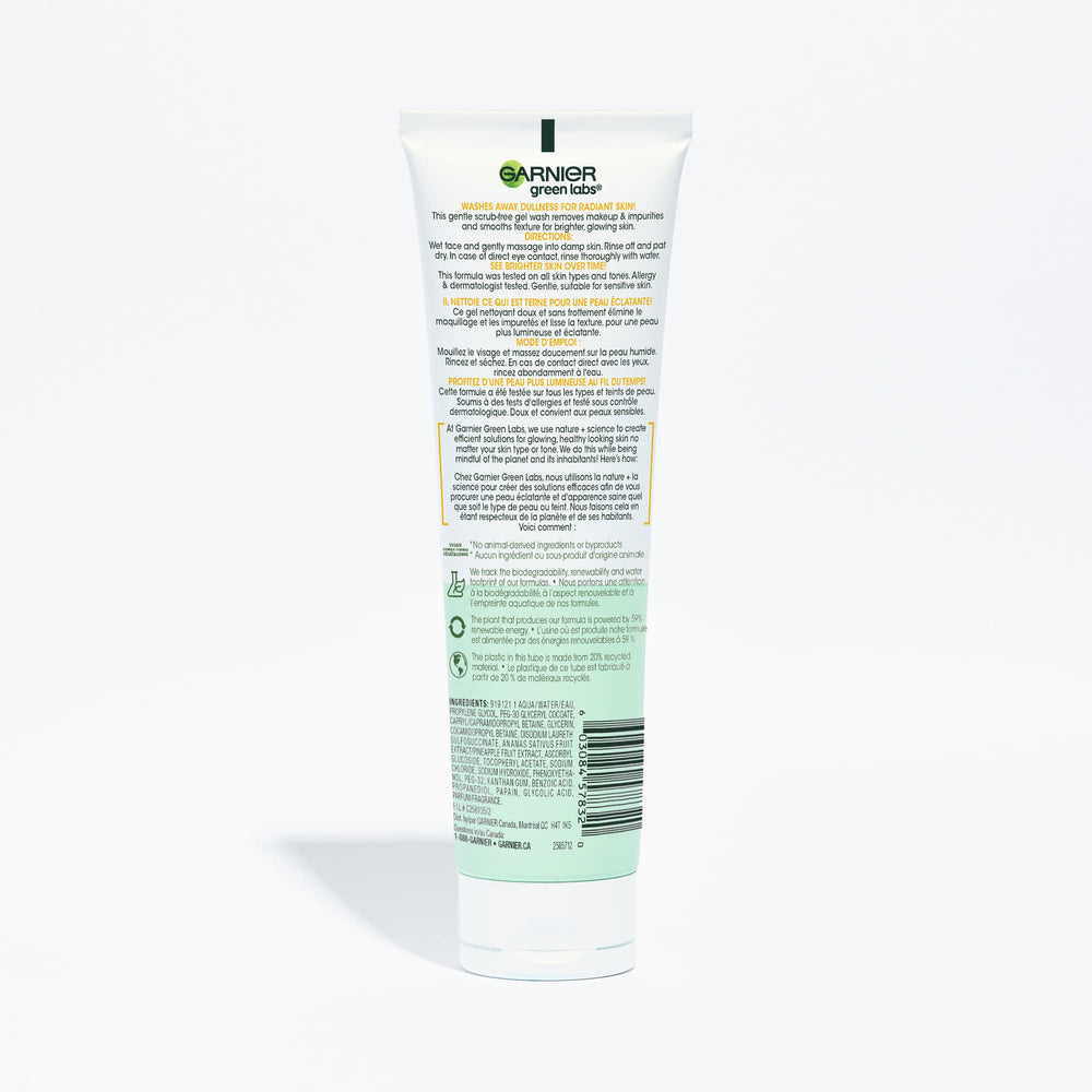 Garnier Pinea-C foam on skin demonstration showing gentle lather and effective makeup removal