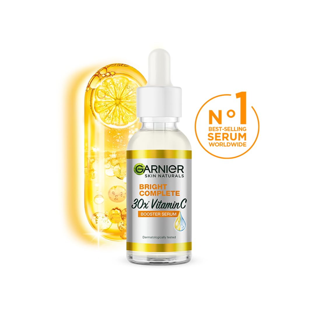 Garnier pump and 30ml bottle detail highlighting convenient dosing and portability