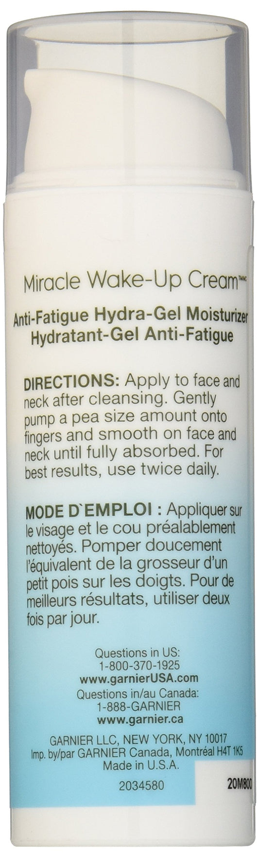 Garnier close-up of gel texture demonstrating fast-absorbing, hydrating formula