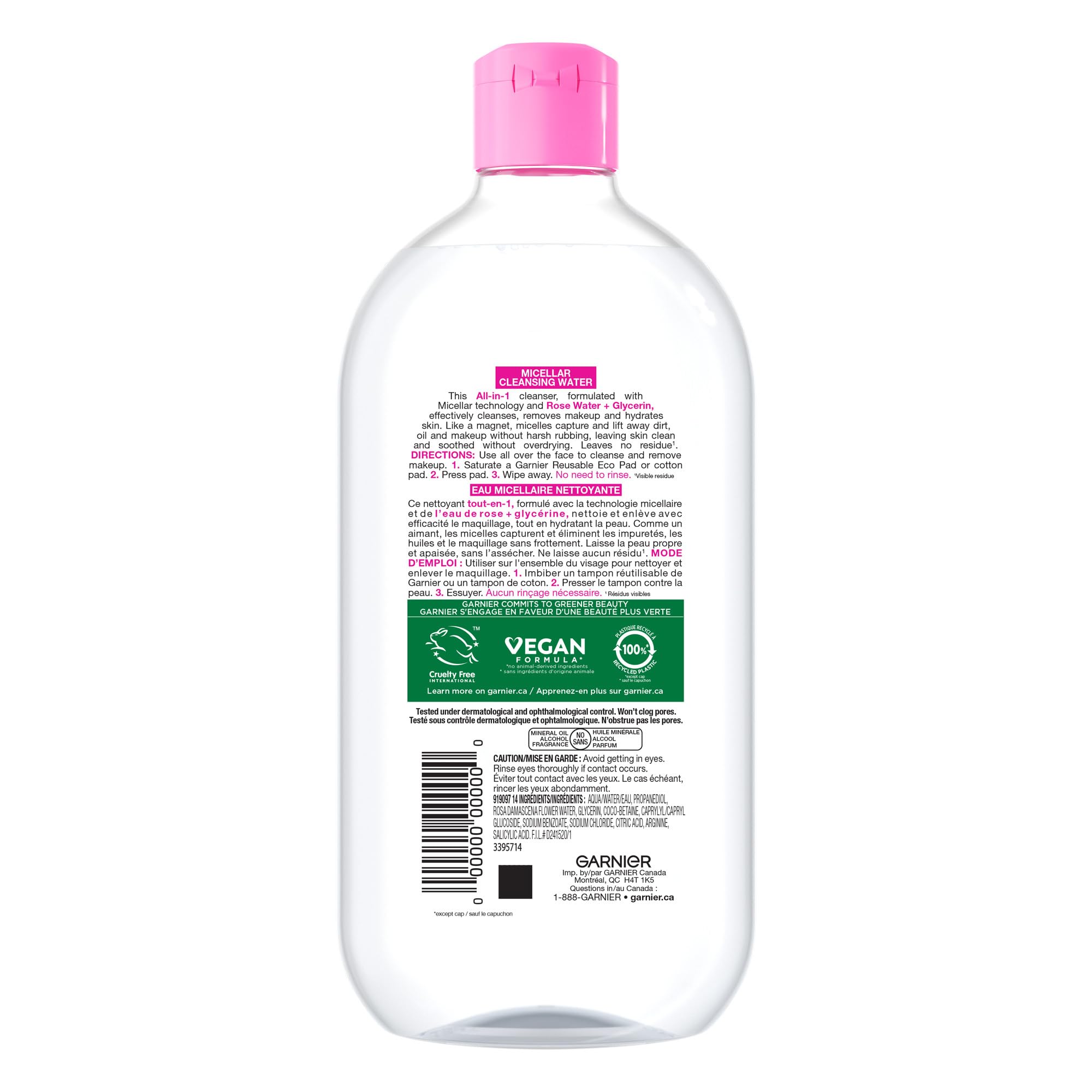 Garnier droplet texture on skin indicating lightweight, non-greasy finish