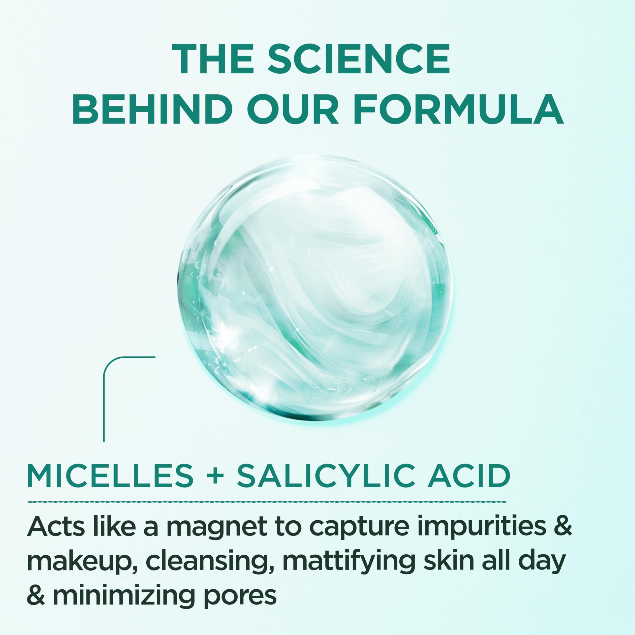 Garnier micellar texture on cotton pad demonstrating gentle makeup and oil lift benefit