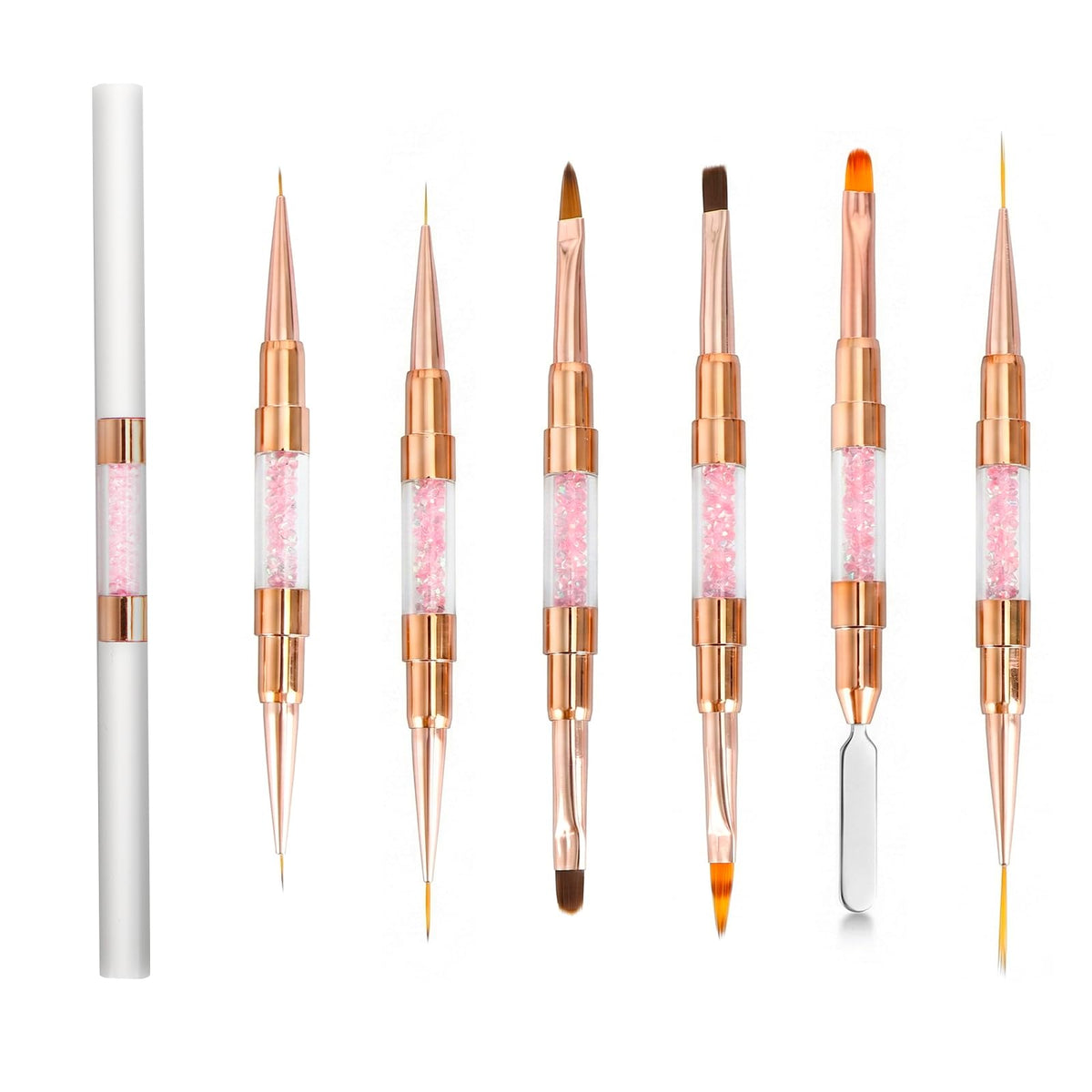 GASRONS front packaging and six-piece brush set showing compact design benefits